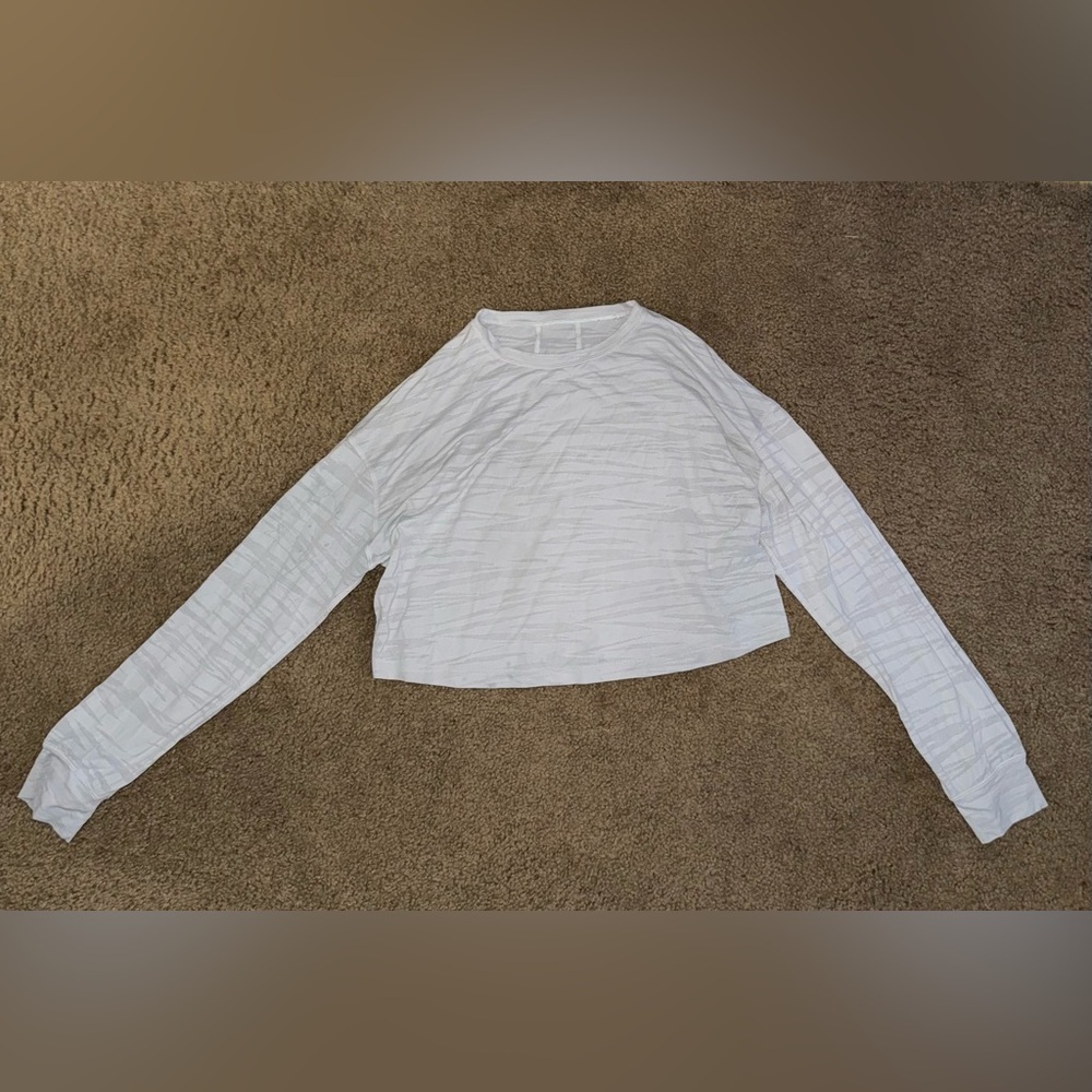 lululemon athletica White Cropped Sweatshirt